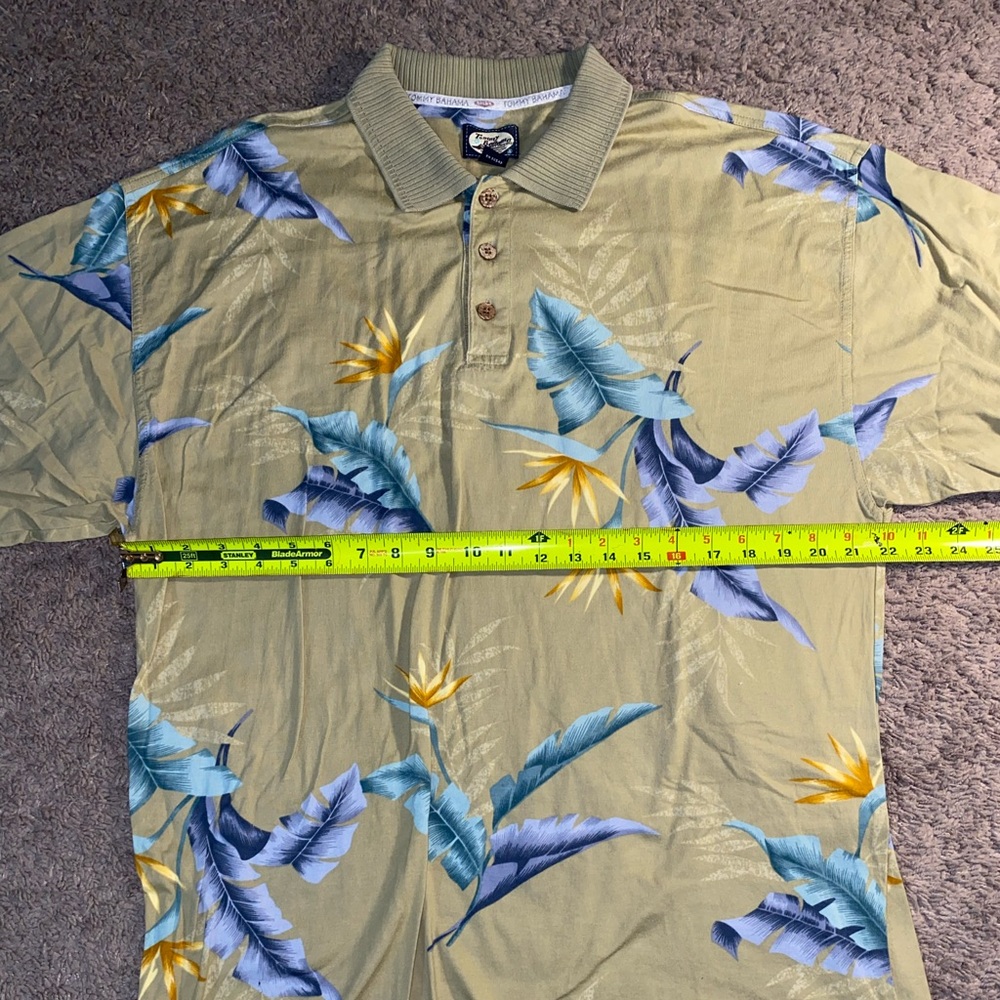 Tommy Bahama Original Island Size Large Polo Floral Cotton Beach Tree Dad Shirt - Picture 6 of 9